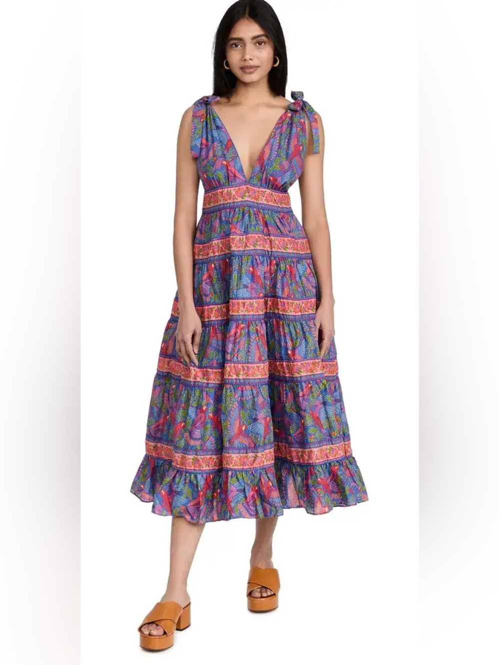 Farm Rio Macaw Flight Midi Dress size small Retails $265